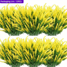 12pcs Artificial Lavender Flower Bouquets - Realistic Plastic Flowers for Home, Garden, Wedding, Holiday, Party Decor