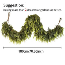 Christmas Tree Decorations Holiday Faux Garland Cedar Rattan Wreath Artificial Pine Garland Wedding Home Fireplace Door Decor