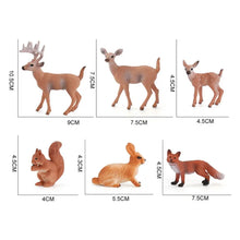 Artificial Deer Family Fox Rabbit Squirrel Animals Figures Woodland Creatures Figurines Miniature Toys Cake Toppers Home Decor