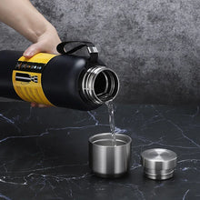 Termo de 500/1000/1500 ml, botella de agua deportiva de acero inoxidable de gran capacidad, termo al vacío, vaso aislado portátil con cuerda
