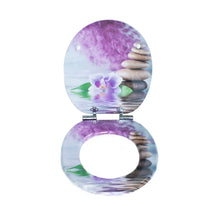 Sainos Universal Wc Seat with Soft Close Toilet Seat Cover Wood Toilet Lid Toilet Seat Many Colorful Motifs Toilet Topper