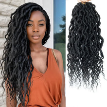 Boho Goddess Locs Crochet Hair with Curly Ends 4Packs Pre-looped Crochet Locs for Black Women Dreadlock Synthetic Crochet Braids