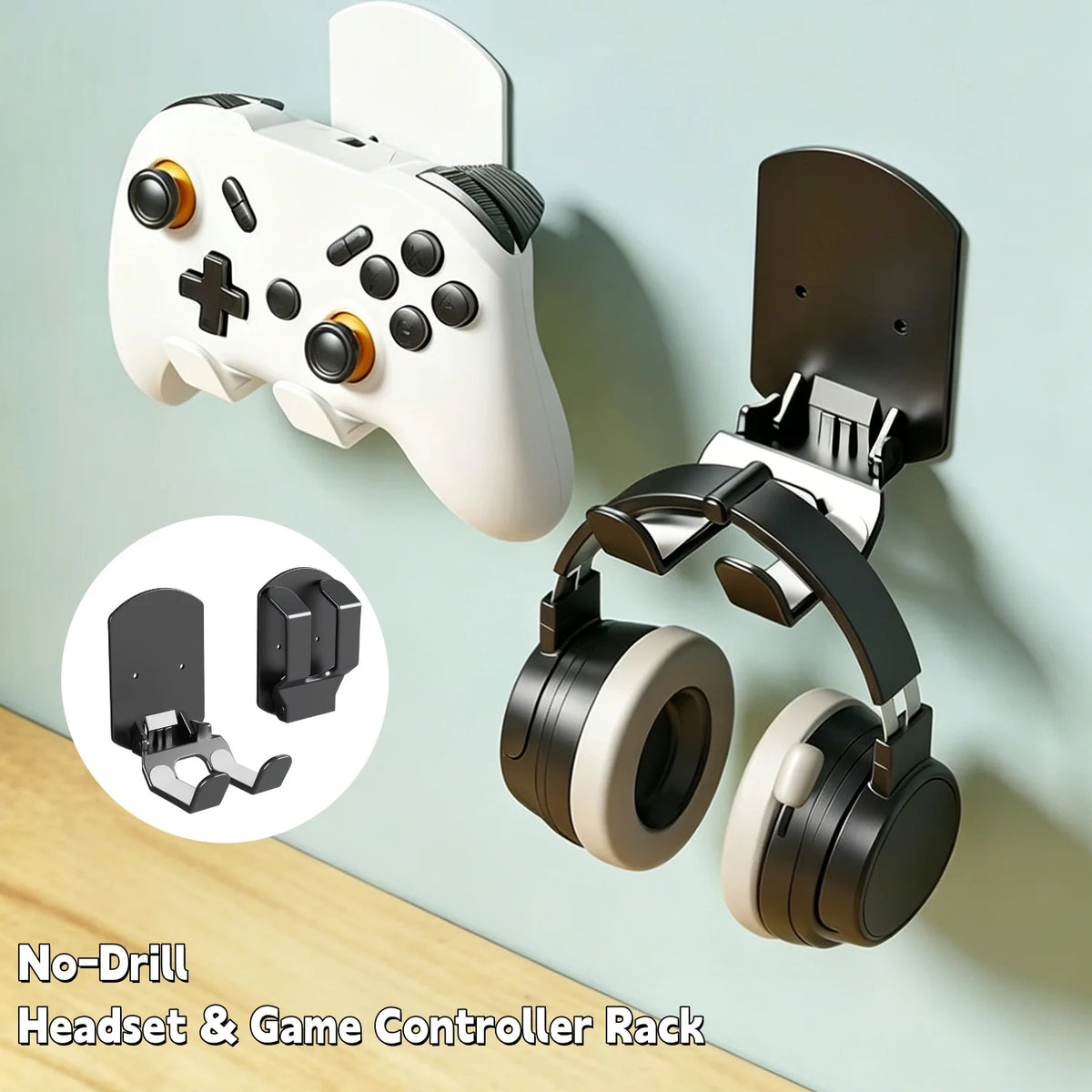 Universal Headphone Stand Adhesive Plastic Wall Mount Hanger Under Desk Headset Holder Bracket for Gaming Earphone Storage Rack