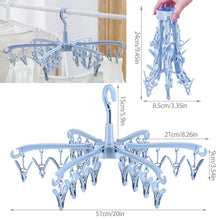 24 Clips Folding Clothes Dryer Rotatable Hanger Windproof Socks Underwear Drying Rack Home Storage Laundry Rack New Dropshipping