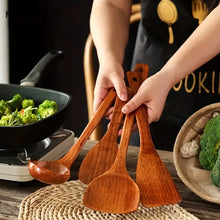 Juego de 4 utensilios de cocina KEMORELA, herramientas de cocina, pala de madera, cuchara, espátula para cocinar antiadherente, pala para alimentos