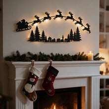 Christmas Wall Decor LED Light Up Santa Sleigh Reindeer Pine Tree Hollow Cutout Hanging Door Frame Home Holiday Party Decoration