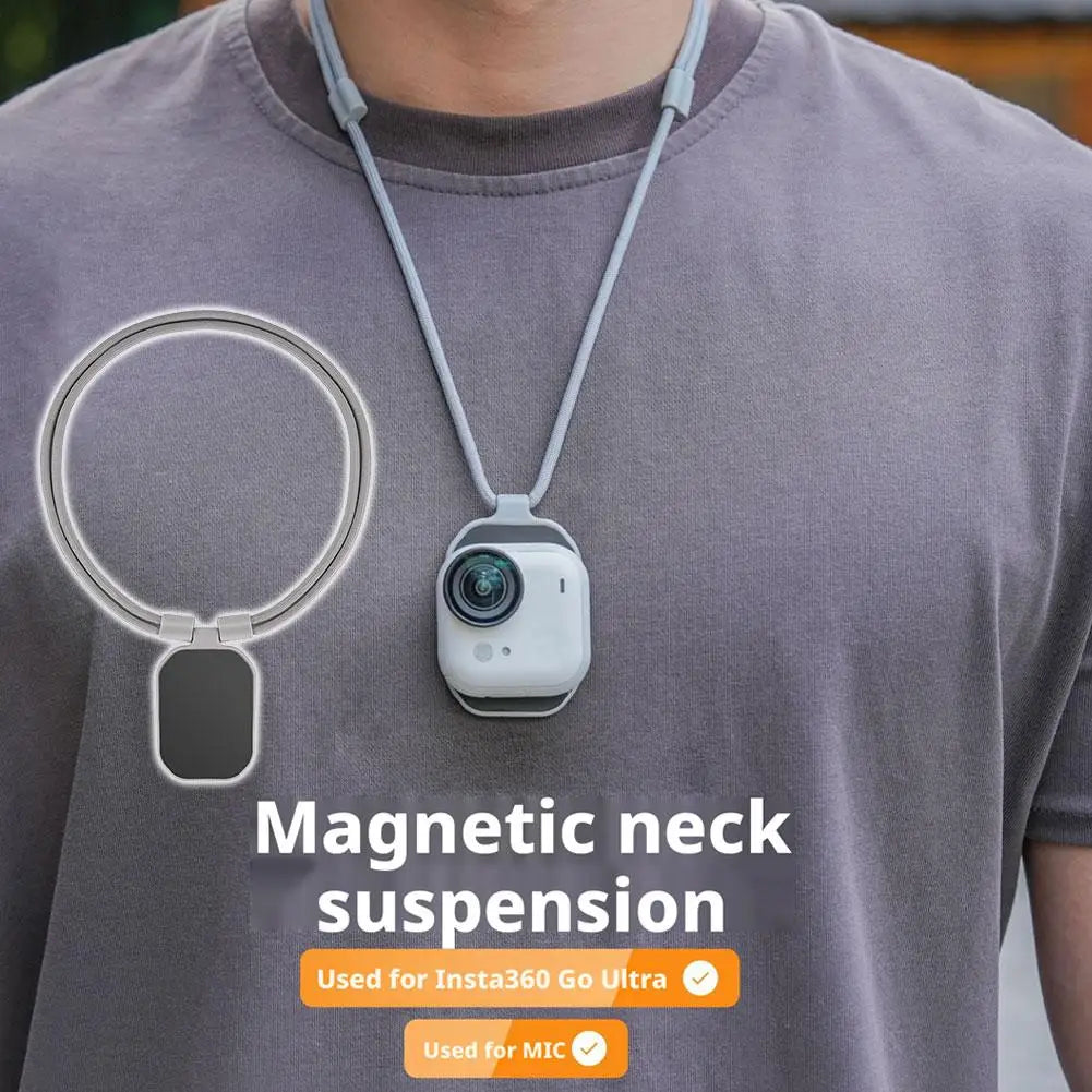 Soporte de cuello magnético para disparos en primera persona para Insta360 Go Ultra, vlogging y videoblogging montado en el cuerpo, de Sunnylife