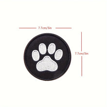 Black & White Paw Print Cute Pet Embroidered Velcros Patch Morale, Tactical Hook & Loop Fastener for Backpacks, Bags Military