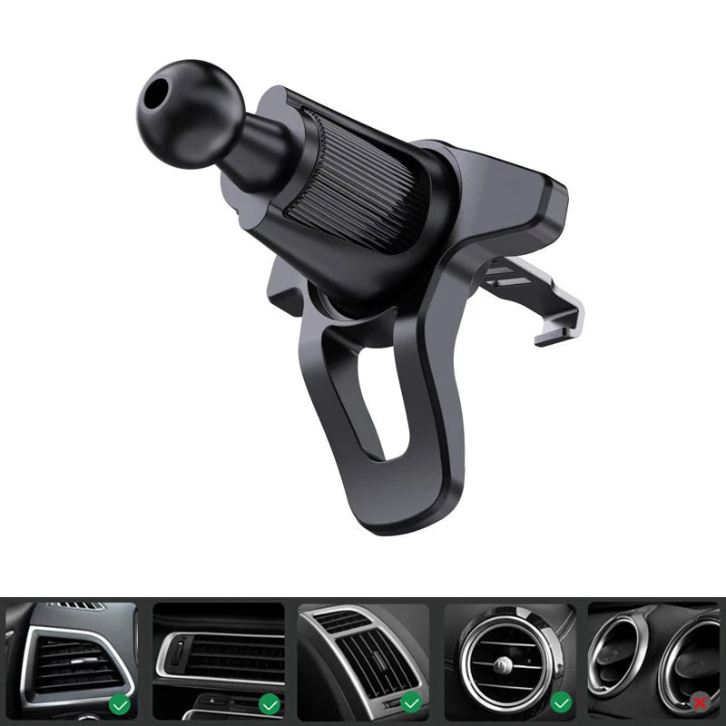 Car Phone Holder Accessories Universal 17mm Ball Head Base for Car Air Vent Clip Mobile Cellphone Support Stand Metal Hook
