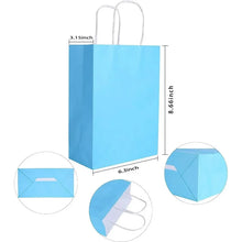 6 Pieces Colorful Gift Bags with Handles Candy Color Kraft Paper Bags for Wedding, Birthday, Party Supplies and Gifts