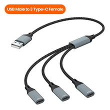 Elough USB to Type-c HUB Charging Cable Transmission Splitter Adapter OTG Computer Docking 3 in 1 Type-c Port HUB
