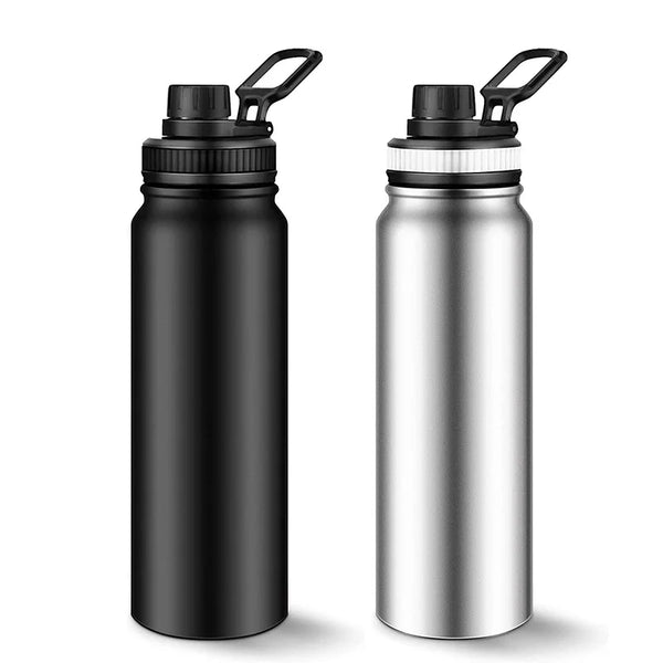 Botella de agua deportiva de acero inoxidable UPORS, termo portátil con aislamiento al vacío de doble pared, gran capacidad de 600 ml/800 ml