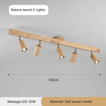 2025 Nordic Walnut Wood Ceiling Chandelier For Living Room Dining Room Aisle Entrance Corridor Lamps With Spotlights For Wall Pi