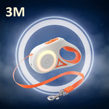 3/5M Automatic Dog Leash Retractable LED Luminous Leading Fashion Light Straps for Dog Puppy Pet Flexi Walking Running Lead