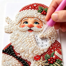 Christmas DIY Pearl Art Craft Kit Wooden Gingerbread House Shape Diamond Bead Painting Ornament  Xmas DIY Handcraft Kit Decor