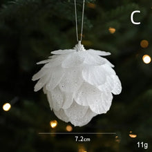 1PCS 8cm White Christmas Ball Christmas Tree Hanging Pendant Flower Foam Snow Balls for Home Xmas Decoration New Year