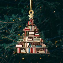 Christmas Ornament Creative Book Tree 2D Flat Acrylic Christmas Decoration Car Ornament Festive Holiday Home Decor