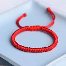 Lucky Red String Braided Bracelet, Adjustable Handwoven Knot Wristband - image 7