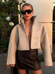 Brown Croc Embossed Faux Leather Long Trench Coat Lapel Single Breasted Straight Long Front Pockets Women Vintage Autumn Winter