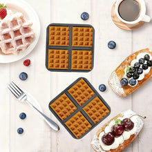 Square Waffle Maker Mold for Air Fryer, Non-Stick Baking Tray Compatible with 4-7QT,for Belgian Waffles,Pancakes,Dishwasher Safe