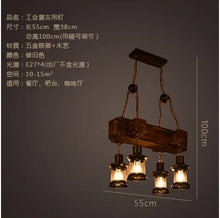 American retro industrial style Ceiling Lamp Wooden Chandelier Industrial Hanging Pendant Restaurant Bar and Home Application