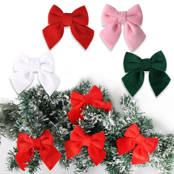 Christmas Decor Scenarios - Velvet Bow Hanging Ornaments - Tree/Wreath/Gift Box Accessories