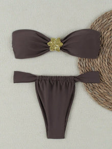 Sexy Cut-Out Bikini Set - Trendy Swimwear for Beach Goddesses Stunning Strapless Bikini Top Two-Piece Swimwear for Women