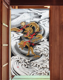 Traditional Chinese Dragon Flying on The Cloud Noren Curtains Japanese Style Doorway Curtain Panel Door Room Divider Curtains