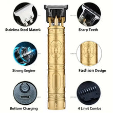 Men's T9 Vintage Carving Hair Clipper Portable USB Cleaning Barber Hair Cutting Machine Professional Hair Trimmer Boyfriend Gift