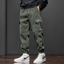 Spring Autumn New Style Elastic Waist Casual Pants for Men Stretch Straight Drawstring Harem Jogging Sports Long Pants Male