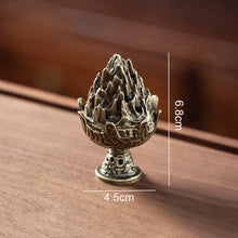 Quemador de incienso vertical, mini soporte de incienso hueco de aleación, adorno de mesa portátil, quemador de aromaterapia para el hogar, decoración de escritorio