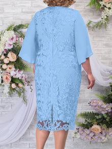 Plus Size Mother Dress Woman Summer Emboridery Floral Wedding Guest Bridesmaid Party Dresses Slim Curvy Women Clothing