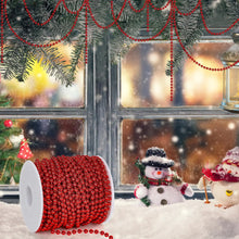 15m Christmas Tree Decorations,Beads Strands Chain Garland Decoration for Home Mantle Fireplace Wreath Xmas Tree Decor Supplies