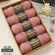 500g Alpaca Wool 245 Chunky Knitting Yarn Multi-Color Autumn and Winter Fashionable Gift for Men and Women DIY Knitting Material Kit for Warm Sweaters, Coats, Scarves, Hats, Gloves, Leg Warmers, Knee Pads Yarn Balls 5Pcs/Pack