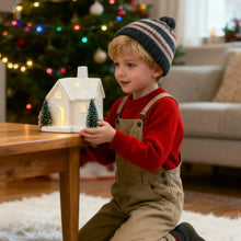 Christmas Tree House Creative Ceramic Ornaments Luminous Snow House Snow House Scene Arrangement Tabletop Small Ornaments