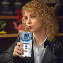 20Oz R2-D2 Robot Print Stainless Steel Vacuum Double Walled Insulated Tumbler with Straw and Lid Keep Cold Hot drink Car Cup
