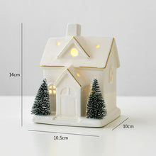 Christmas Tree House Creative Ceramic Ornaments Luminous Snow House Snow House Scene Arrangement Tabletop Small Ornaments