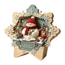 Christmas Theme Wooden Christmas Decoration Star Shape Snowman Deer Xmas Wall Art 2D Print Rabbit Wall Decor Home Decoration