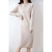 Cashmere Sweater Knitted Dresses 100% Merino Wool Women's Winter Female Elegant Pullovers Dress Autumn Casual Long Sleeve Skirts