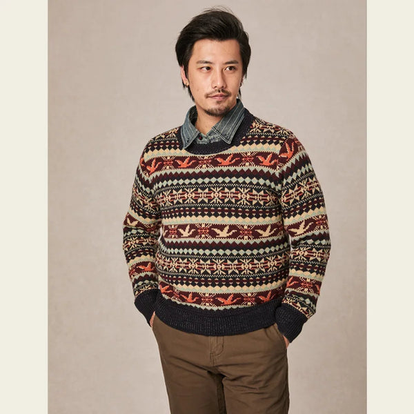 2025 Autumn Winter Vintage New Fashion Men’s Casual Trendy O-neck Long Sleeve Knitted Loose Sweaters Male Pullover Clothes Tops
