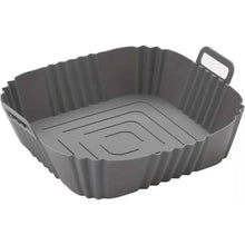Revestimiento de silicona reutilizable para freidora de aire cuadrado de 22 cm, cesta antiadherente para freidora de aire con asas, accesorios de bandeja para hornear de silicona