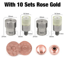 10sets/lot 14-18mm Rivets Magnetic Buttons Fasten Leather Craft Mould Fastener Snaps Installation Punch Tool Mould Accessories