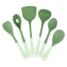 6-Piece Silicone Kitchen Utensil Set: Chinese Spatula, Soup Ladle, Slotted Turner, Pasta Spoon, Salad & Honey Scrapers for Non-S