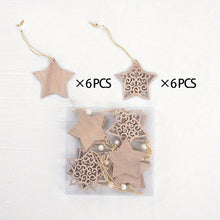 Elegant Wooden Christmas Ornaments Collection with Snowflake and Heart Designs for Home Tree Decor Festive Party Supplies,