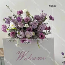 Artificial Flower Road Lead Floor Flower Row Welcome Sign Decor Wedding Hanging Flowers Row Centerpiece Party Decoration