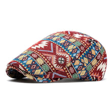 2024 Autumn and Winter Polyester Print Newsboy Caps Flat Peaked Cap Men and Women Painter Beret Hats 154