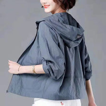 Abrigo ligero, corto y holgado para mujer, transpirable con protección solar, talla grande, cómodo, tipo gabardina, prenda exterior para verano y otoño