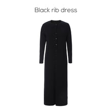 AP SS26 Women Rib Maxi Dress Comfortable Long Sleeve Lady Clothing Elegant