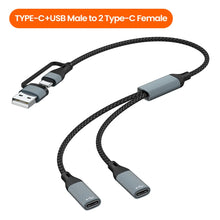 Elough USB to Type-c HUB Charging Cable Transmission Splitter Adapter OTG Computer Docking 3 in 1 Type-c Port HUB
