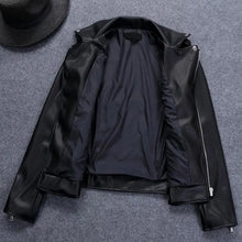 Chaqueta de mujer de piel sintética con cuello vuelto, cierre de cremallera, manga larga, estilo motero, ideal para viajes y uso diario.